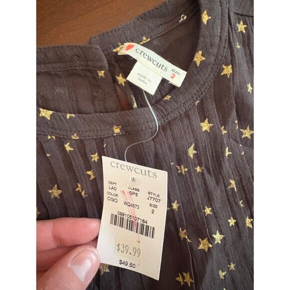 J. Crew Crewcuts NWT Gold Star Short Sleeve Little Girls Shirt Size 2 Toddler 2T - Picture 4 of 9